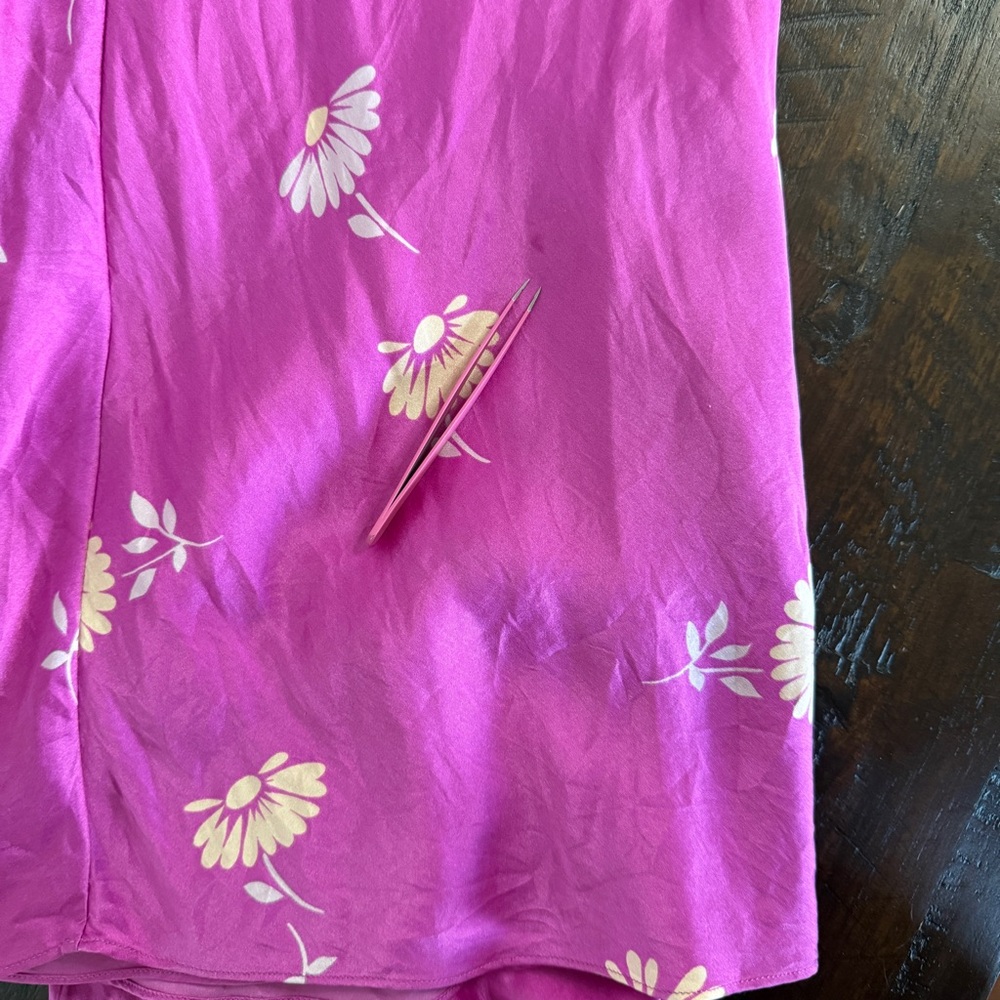 Equipment Fuchsia Floral Sabelia Silk Slip Dress Size Small - Picture 14 of 14